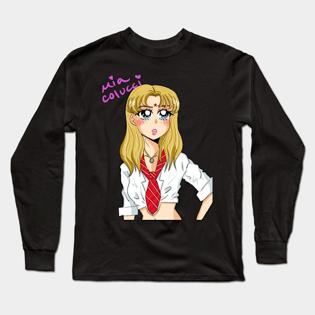 90's Anime Mia Colucci Backgroundless Long Sleeve T-Shirt by Designs by Lita